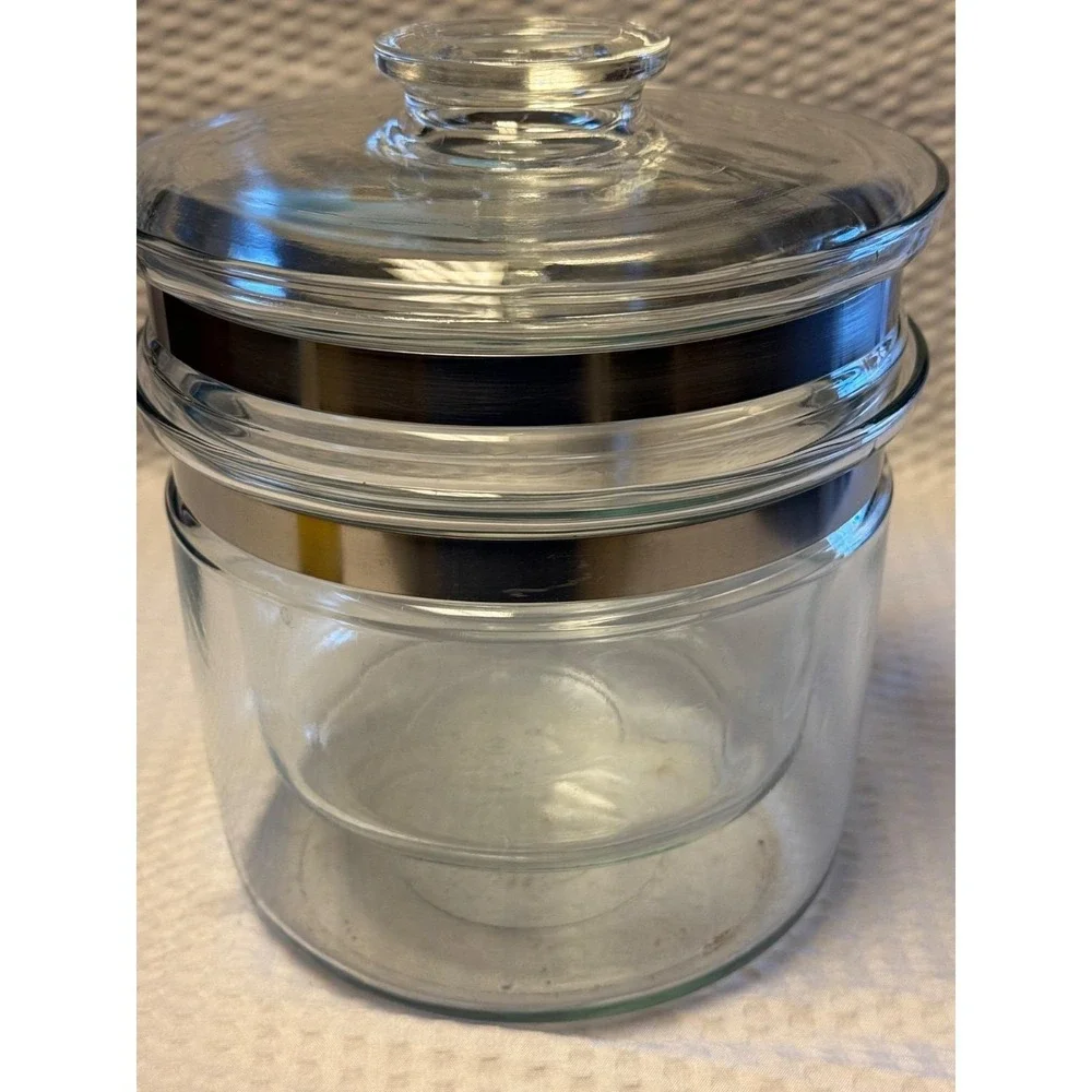 Vintage‎ PYREX 6283 Flameware Inner Pot  Glass Double Boiler W/ Lid 1.5 Quart